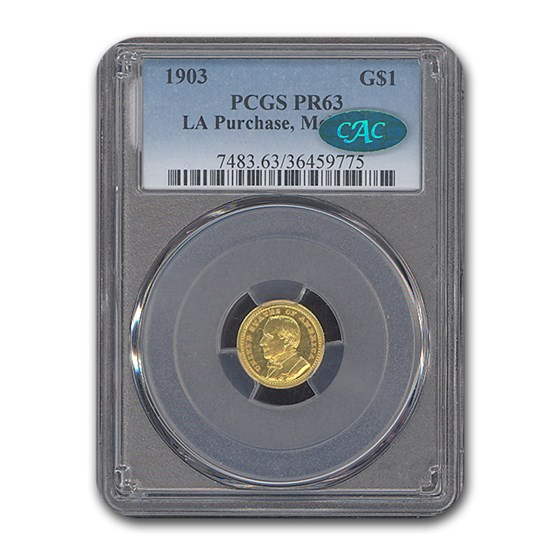 1903 Gold $1.00 McKinley Memorial PR-63 PCGS CAC 1903 Gold $1.00 McKinley Memorial PR-63 PCGS CAC